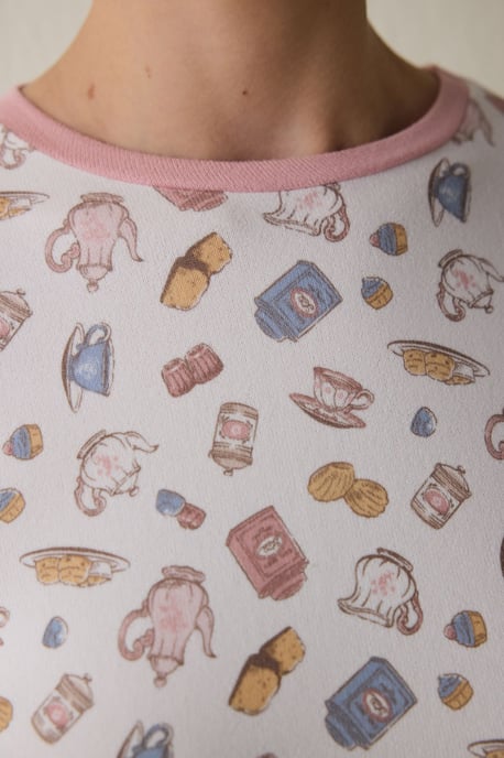 Tea Party Printed Long Sleeve Pajama Top - Image 4