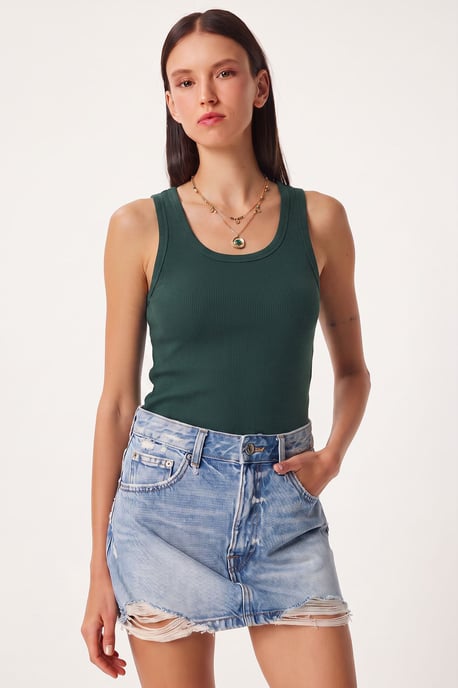 Getailleerde Katoenen U-Hals Tanktop - Image 1