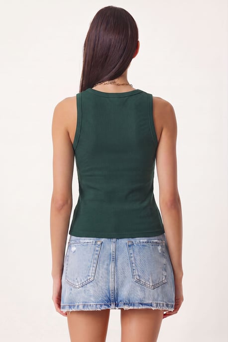 Getailleerde Katoenen U-Hals Tanktop - Image 2