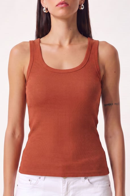 Getailleerde Katoenen U-Hals Tanktop - Image 2
