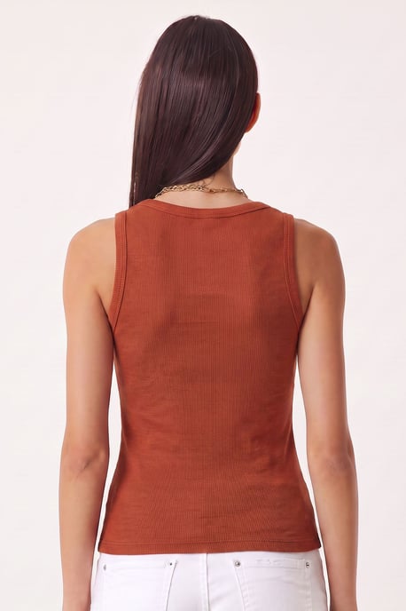 Getailleerde Katoenen U-Hals Tanktop - Image 3