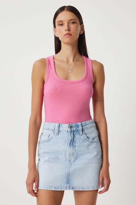 Getailleerde Katoenen U-Hals Tanktop - Image 3
