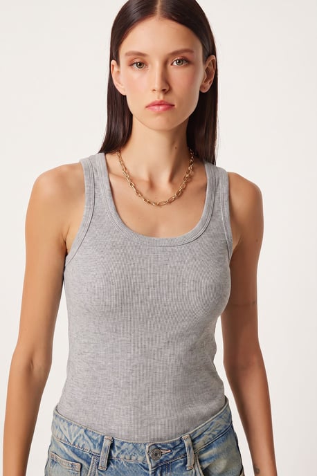 Getailleerde Katoenen U-Hals Tanktop - Image 1