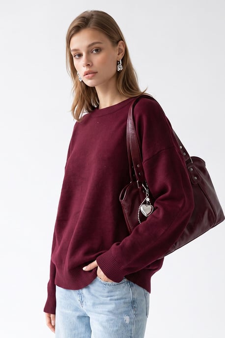 Oversized Ribbed Knit Sweater - Image 4
