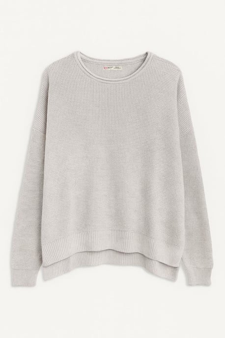 Boat Neck Relaxed Fit Sweater - Image 1