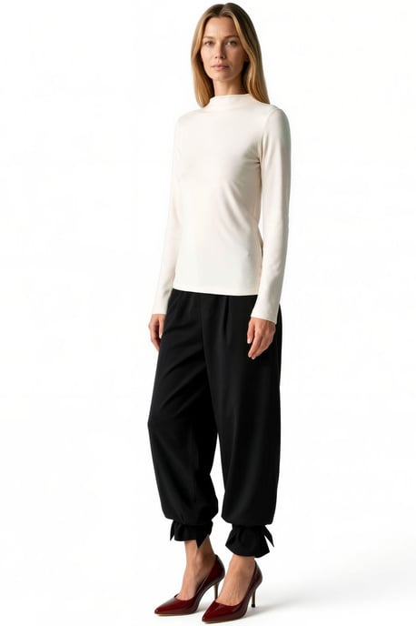 Slim Fit Half Turtleneck Blouse - Image 2