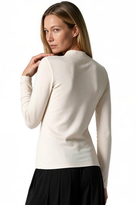 Slim Fit Half Turtleneck Blouse - Image 3