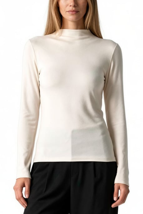 Slim Fit Half Turtleneck Blouse - Image 4