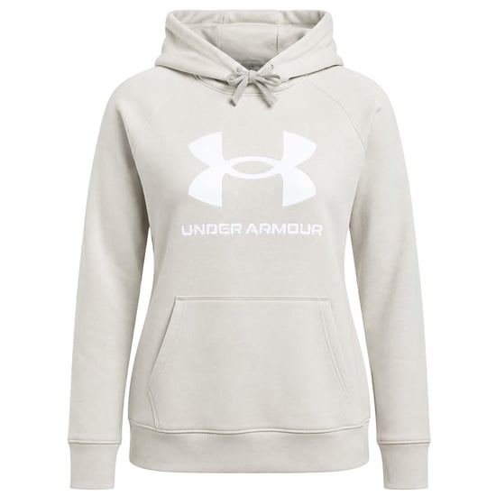 Under Armour Rival Fleece Lock-Up Womens Beige Hoodie - Image 1
