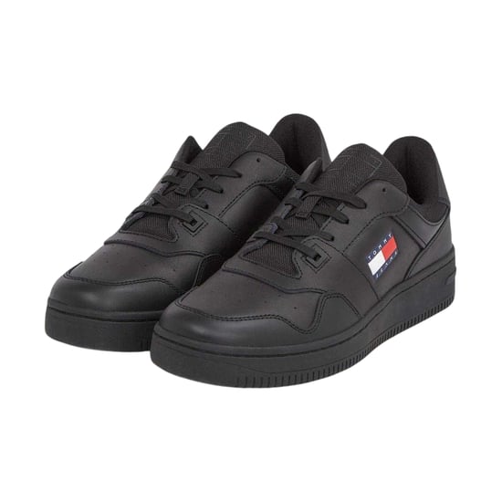 Tommy Jeans Lage leren sneakers voor heren (Zwart) - Image 1