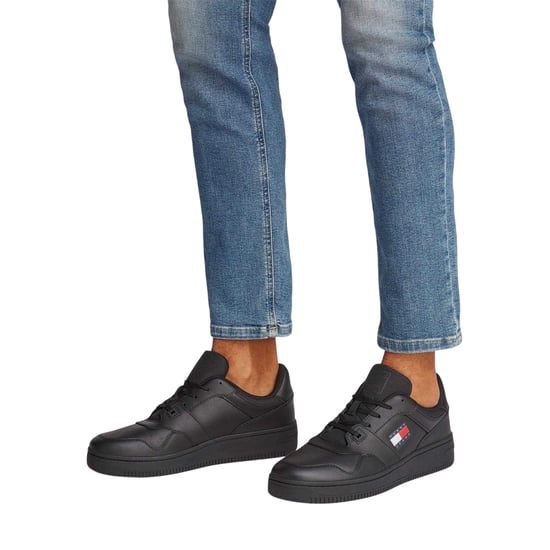 Tommy Jeans Lage leren sneakers voor heren (Zwart) - Image 4