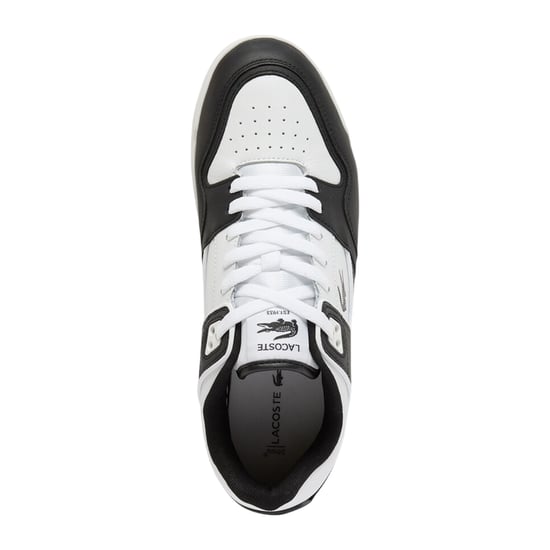 Lacoste Heren Court Cage Leren Trainers (Zwart/Wit) - Image 3