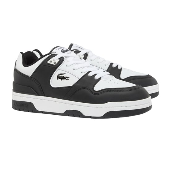 Lacoste Heren Court Cage Leren Trainers (Zwart/Wit) - Image 5