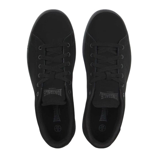 Lonsdale Heren Leyton leren platte sportschoenen (Zwart) - Image 3