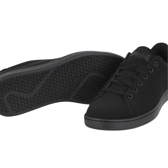 Lonsdale Heren Leyton leren platte sportschoenen (Zwart) - Image 4
