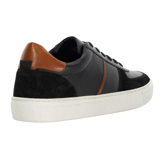 Dune London Mens Theron Leather Trainers (Black) - Image 2