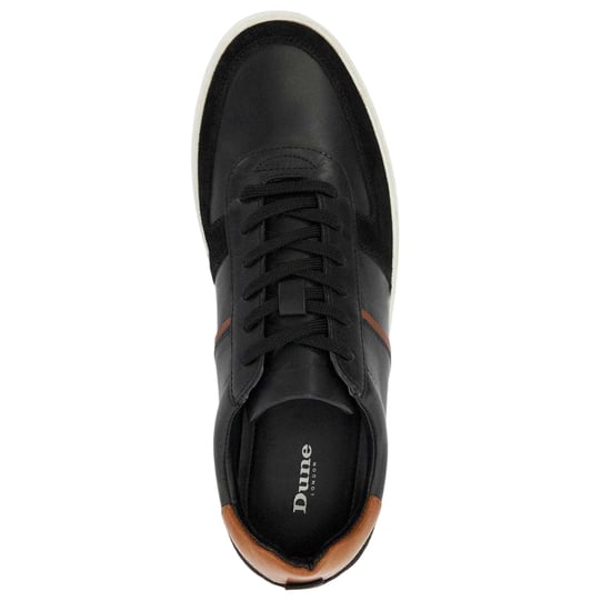 Dune London Mens Theron Leather Trainers (Black) - Image 3