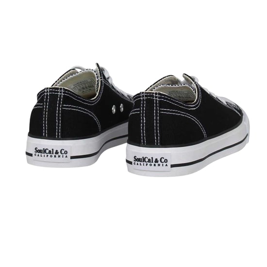SoulCal Womens/Ladies Canvas Flat Trainers (Black/White) - Image 2