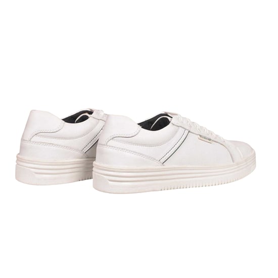 Firetrap Mens Wolf Leather Cushioned Trainers (White) - Image 2
