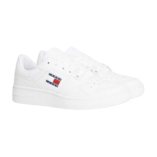 Tommy Jeans Retro leren basketbalschoenen voor dames (Wit) - Image 1