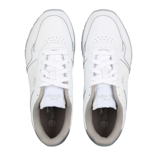 Slazenger Gecoate leren sportschoenen voor dames (Wit/zilver) - Image 4