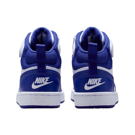 Nike Boys Court Borough – höga, platta sneakers (Vit/blå) - Image 2