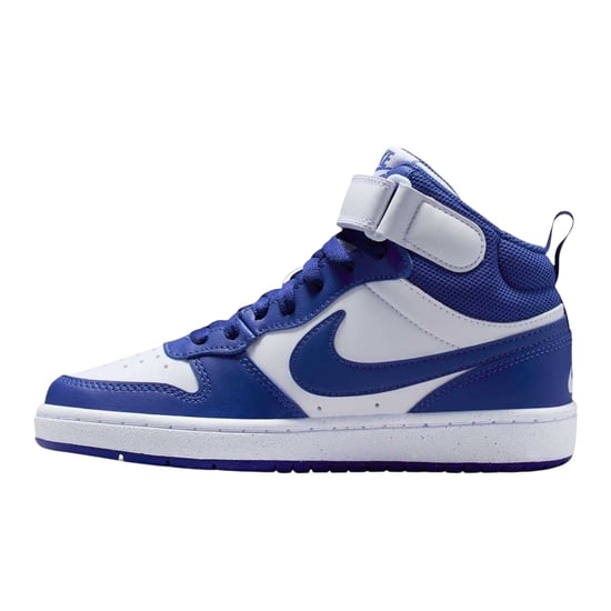 Nike Boys Court Borough – höga, platta sneakers (Vit/blå) - Image 3