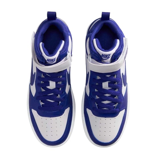 Nike Boys Court Borough – höga, platta sneakers (Vit/blå) - Image 4