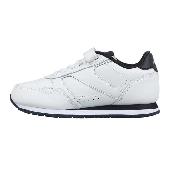 Slazenger Klassieke sportschoenen van gecoat leer met klittenbandsluiting voor kinderen (Wit, Marine) - Image 2
