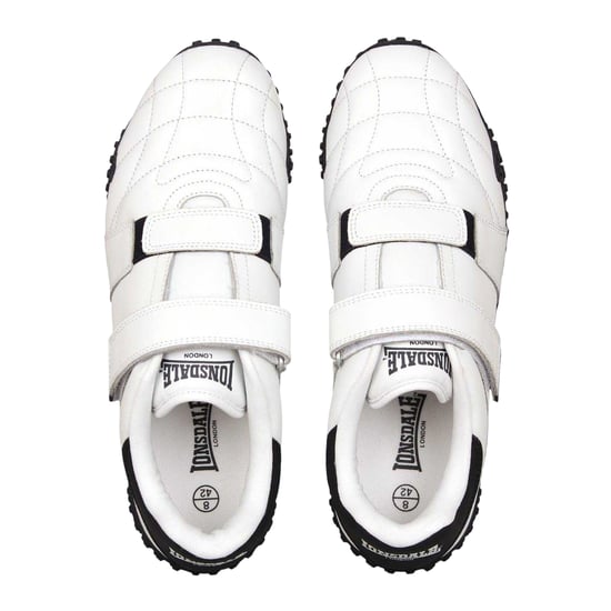 Lonsdale Mens Fulham Leather Trainers (White/Navy) - Image 4