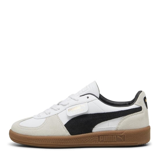 Puma Jongens Palermo Classic Leren Platte Trainers (Wit, Zwart) - Image 2