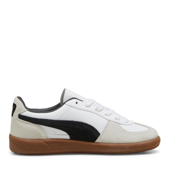 Puma Jongens Palermo Classic Leren Platte Trainers (Wit, Zwart) - Image 4