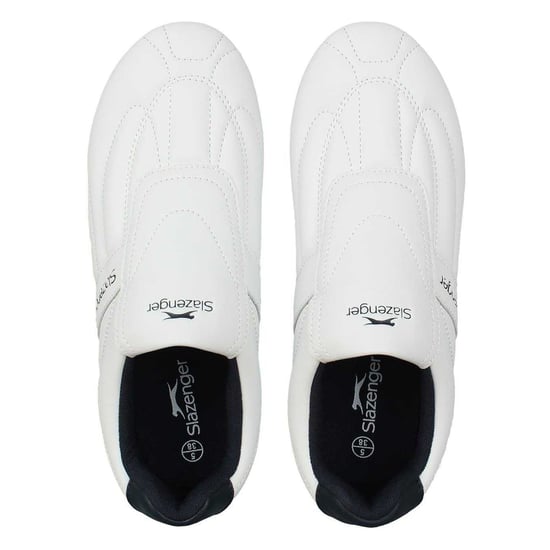 Slazenger Leren platte sportschoenen voor kinderen van het merk Warrior (Wit, Marine) - Image 4