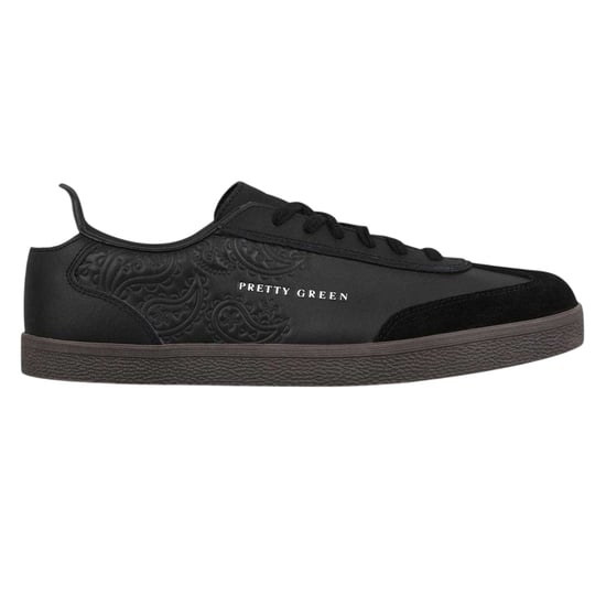 Pretty Green Mens Moorgate Leather Trainers (Black) - Image 1