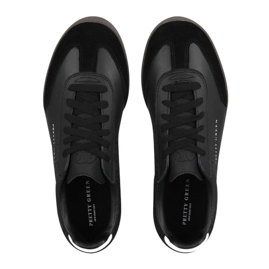 Pretty Green Mens Moorgate Leather Trainers (Black) - Image 3