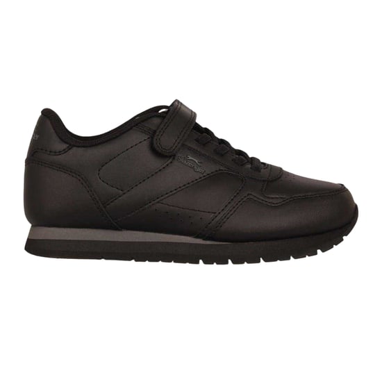 Slazenger Klassieke sportschoenen van gecoat leer met klittenbandsluiting voor kinderen (Zwart) - Image 1