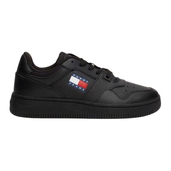 Tommy Jeans Retro leren basketbalschoenen voor dames (Zwart) - Image 1
