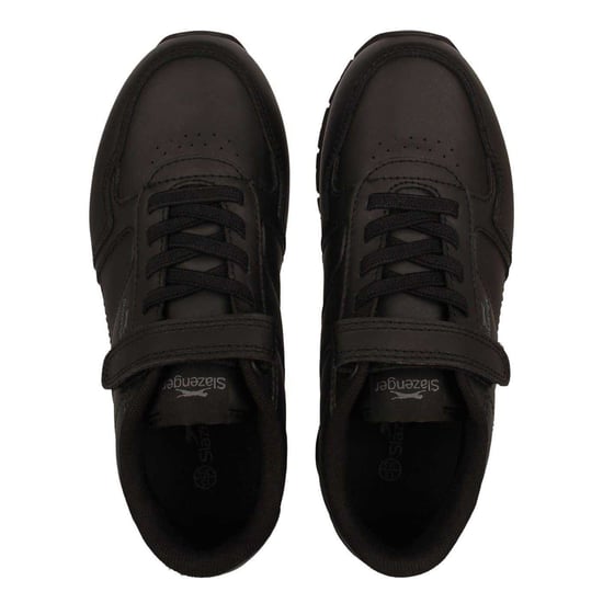 Slazenger Klassieke sportschoenen van gecoat leer met klittenbandsluiting voor kinderen (Zwart) - Image 4