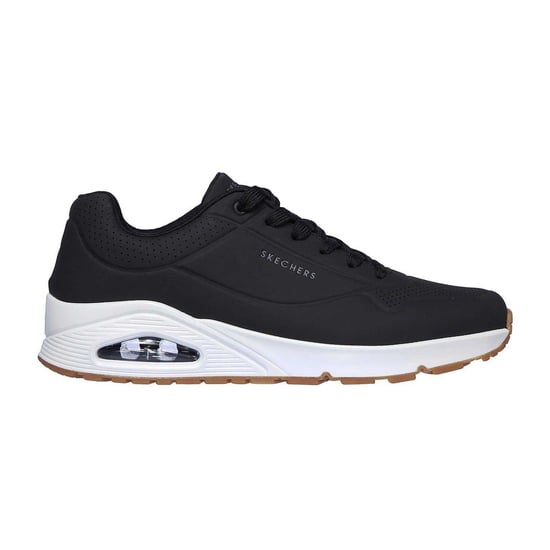 Skechers Mens Uno Stand On Air Skech-Air Trainers (Black/White) - Image 1