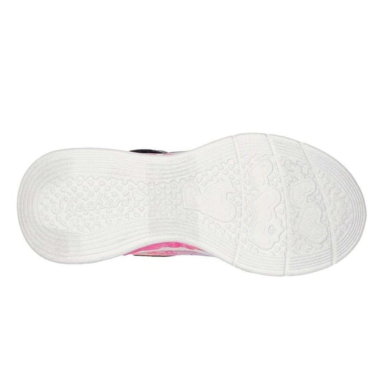 Skechers Flatta sneakers för flickor med fladdrande hjärtan som lyser (Rosa/Navy) - Image 4