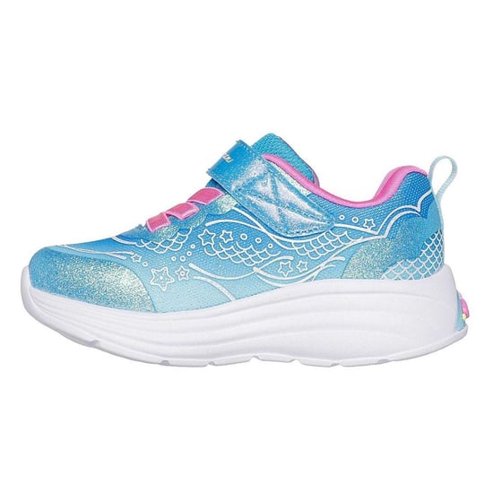 Skechers Lederen sneakers met zeemeerminmotief voor kinderen die oplichten (Blauw) - Image 2