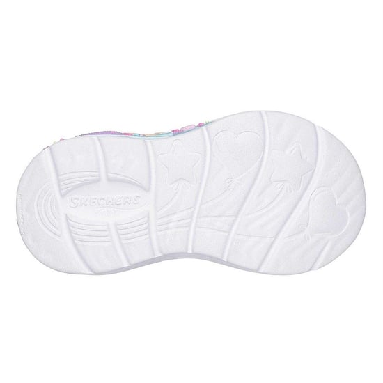 Skechers Lederen sneakers met zeemeerminmotief voor kinderen die oplichten (Blauw) - Image 4