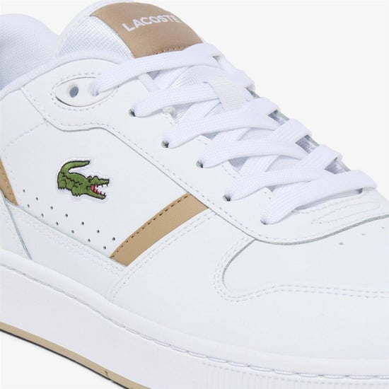 Lacoste Leren platte sneakers voor heren met T-clip (Wit/bruin) - Image 3