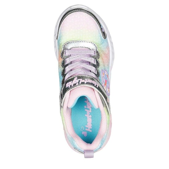 Skechers Flatta sneakers för flickor med fladdrande hjärtan som lyser (Flerfärgad) - Image 3