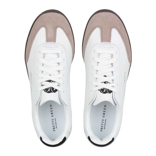 Pretty Green Mens Moorgate Leather Trainers (White) - Image 3