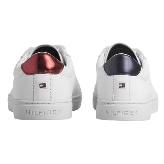 Tommy Hilfiger Essentiële leren platte sneakers voor dames (Wit) - Image 2