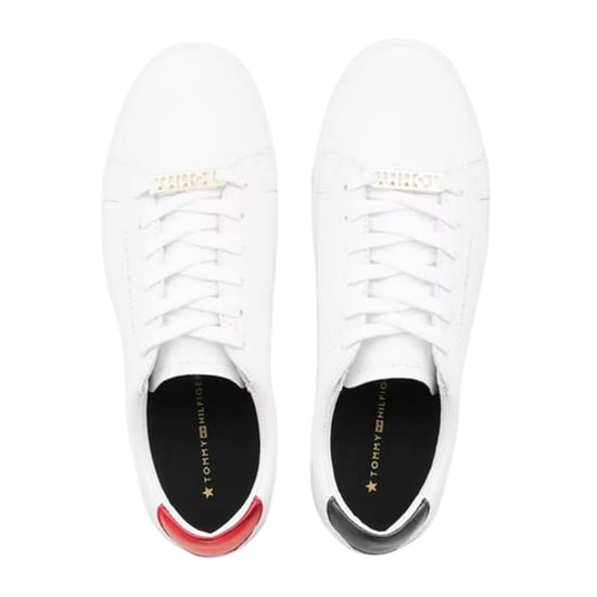 Tommy Hilfiger Essentiële leren platte sneakers voor dames (Wit) - Image 3