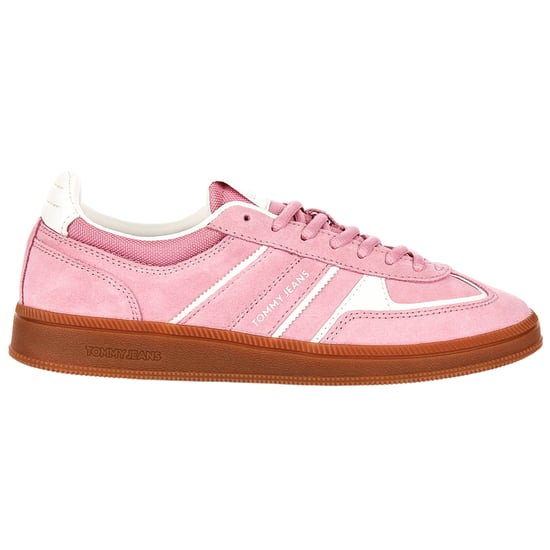 Tommy Jeans Greenwich suède platte sportschoenen voor dames (Roze) - Image 1