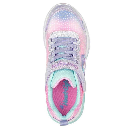 Skechers Flatta sneakers för flickor med fladdrande hjärtan som lyser (Lavendel) - Image 3