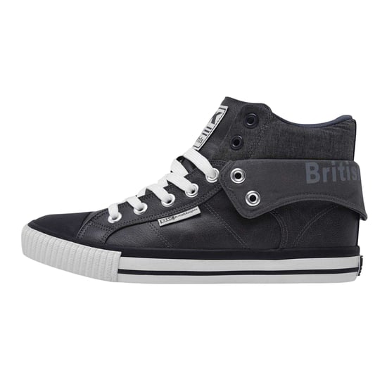 British Knights Heren Roco hoge sneakers met omgeslagen kraag (Donkergrijs/Zwart) - Image 2